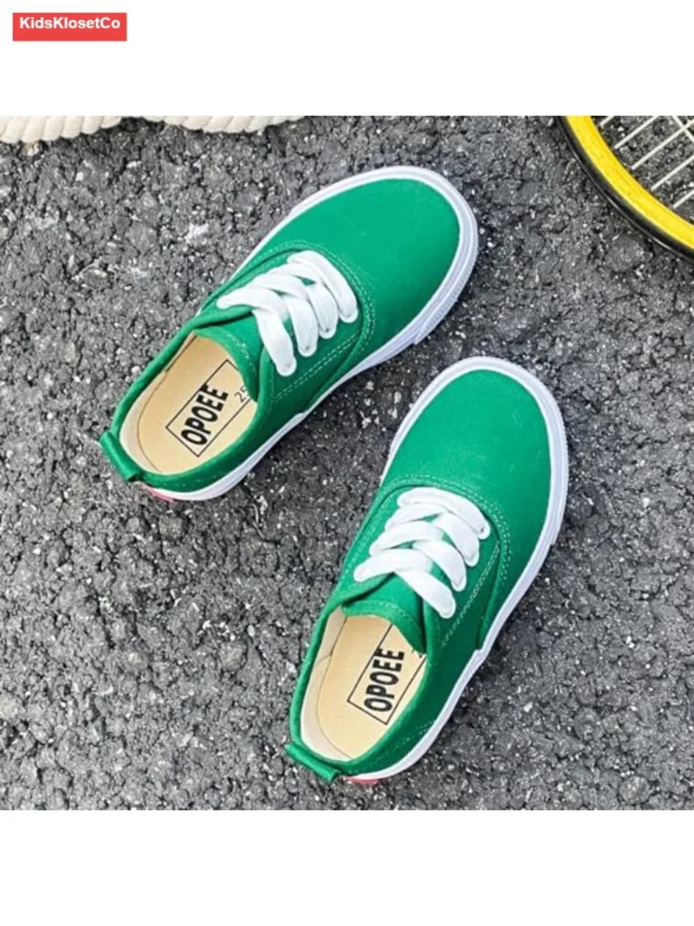 Kids Lace-up Canvas Low Top Sneakers Breathable Rubber Sole